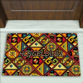 Kilim Desenli Dekoratif Kapı Önü Paspası No: 1075