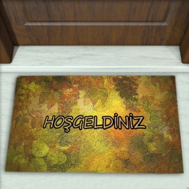 Yaprak Desenli Dekoratif Kapı Önü Paspası No: 1083
