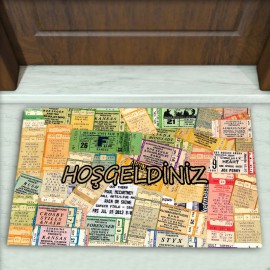 Yazı Desenli Dekoratif Kapı Önü Paspası No: 1088