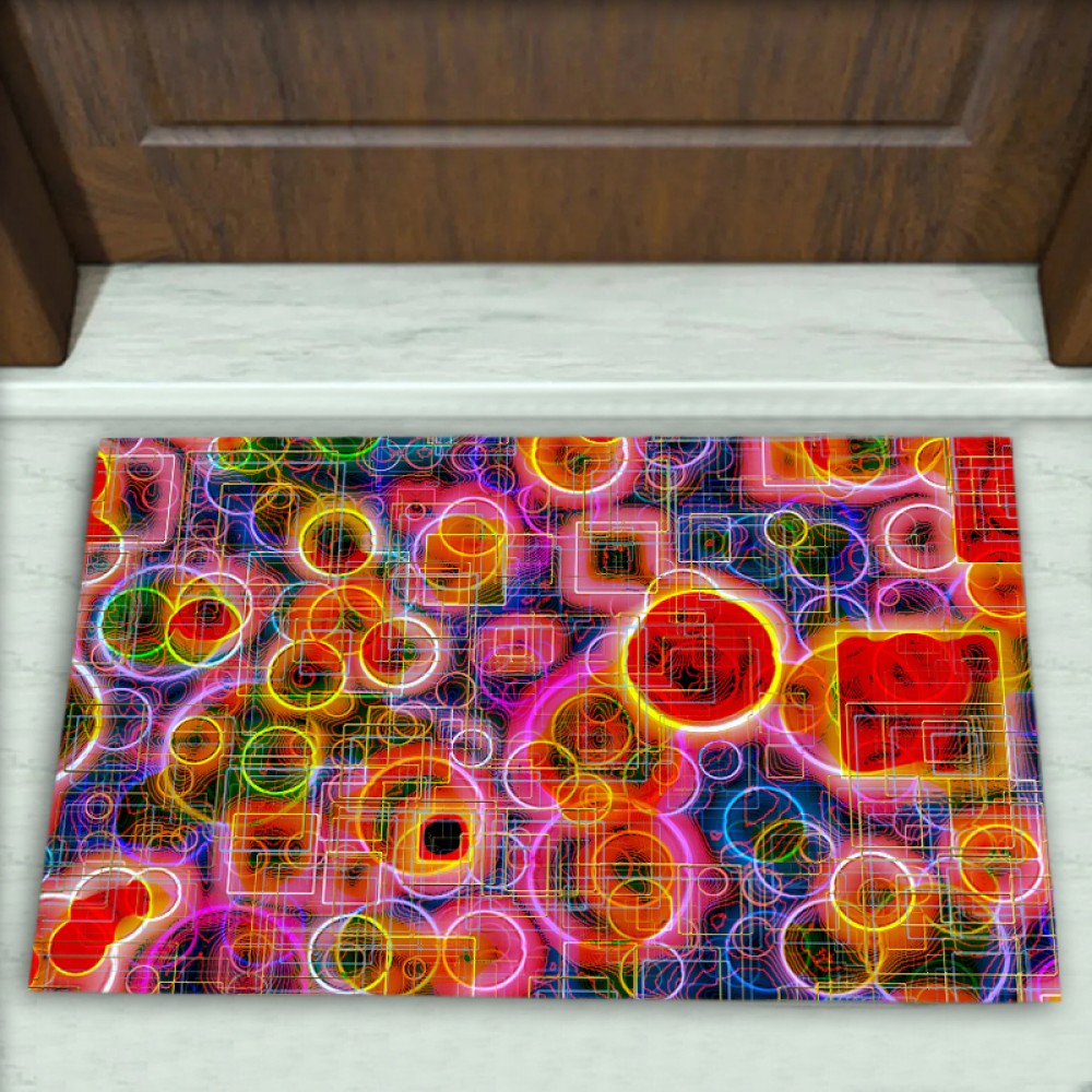 Geometrik Desenli Dekoratif Kapı Önü Paspası No: 1094