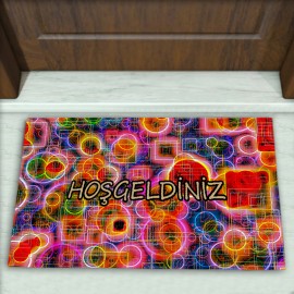 Geometrik Desenli Dekoratif Kapı Önü Paspası No: 1094