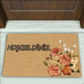 Çiçek Desenli Dekoratif Kapı Önü Paspası No: 1110