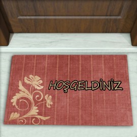 Çiçek Desenli Dekoratif Kapı Önü Paspası No: 1115
