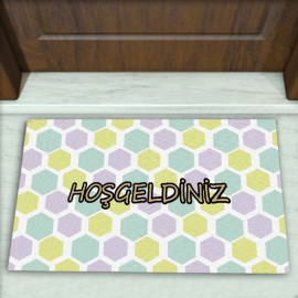 Geometrik Desenli Dekoratif Kapı Önü Paspası No: 1128