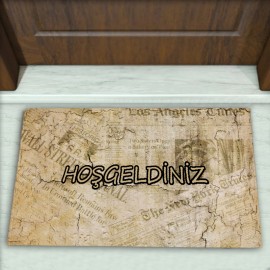 Modern Eskitme Desenli Dekoratif Kapı Önü Paspası No: 1140