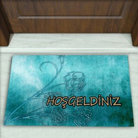 Çiçek Desenli Dekoratif Kapı Önü Paspası No: 1174