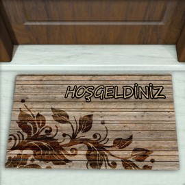 Çiçek Desenli Dekoratif Kapı Önü Paspası No: 1175