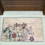 Çiçek Desenli Dekoratif Kapı Önü Paspası No: 1176