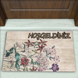 Çiçek Desenli Dekoratif Kapı Önü Paspası No: 1176