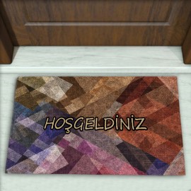 Geometrik Desenli Dekoratif Kapı Önü Paspası No: 1198