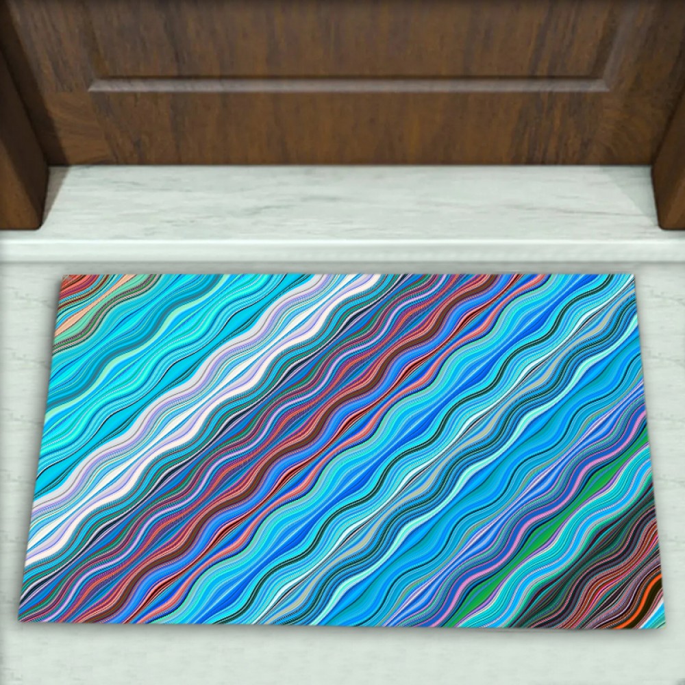 Çizgi Desenli Dekoratif Kapı Önü Paspası No: 1204