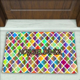 Geometrik Desenli Dekoratif Kapı Önü Paspası No: 1222