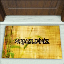 Yaprak Desenli Dekoratif Kapı Önü Paspası No: 1227
