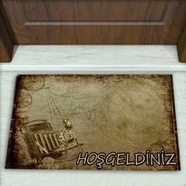Modern Eskitme Desenli Dekoratif Kapı Önü Paspası No: 1252