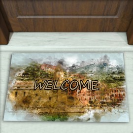 Manzara Desenli Dekoratif Kapı Önü Paspası No: 1266