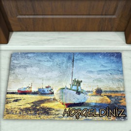 Manzara Desenli Dekoratif Kapı Önü Paspası No: 1287