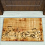 Müzik Nota Desenli Dekoratif Kapı Önü Paspası No: 1289