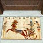 Eski Mısır Desenli Dekoratif Kapı Önü Paspası No: 1296