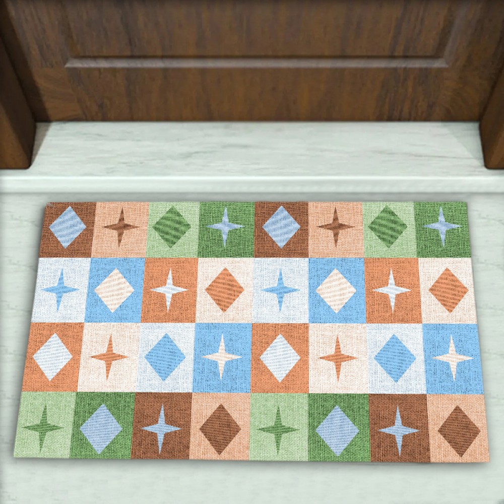 Geometrik Desenli Dekoratif Kapı Önü Paspası No: 1302