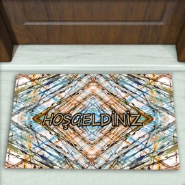 Geometrik Desenli Dekoratif Kapı Önü Paspası No: 1322
