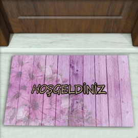 Parke Çiçek Desenli Dekoratif Kapı Önü Paspası No: 1340