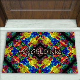 Modern Desenli Dekoratif Kapı Önü Paspası No: 1363