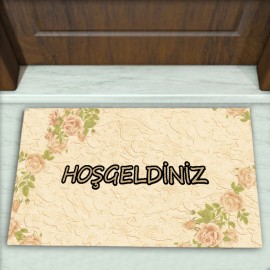 Çiçek Desenli Dekoratif Kapı Önü Paspası No: 1372