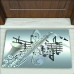 Gitar Desenli Dekoratif Kapı Önü Paspası No: 1400
