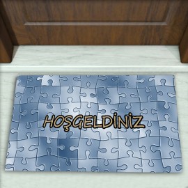 Yapboz Desenli Dekoratif Kapı Önü Paspası No: 1428