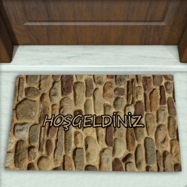 Taş Desenli Dekoratif Kapı Önü Paspası No: 1477