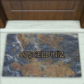 Mermer Desenli Dekoratif Kapı Önü Paspası No: 1484