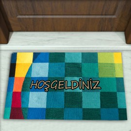 Geometrik Desenli Dekoratif Kapı Önü Paspası No: 1494