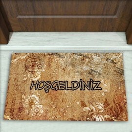 Çiçek Desenli Dekoratif Kapı Önü Paspası No: 1511