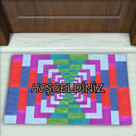 Geometrik Desenli Dekoratif Kapı Önü Paspası No: 1513