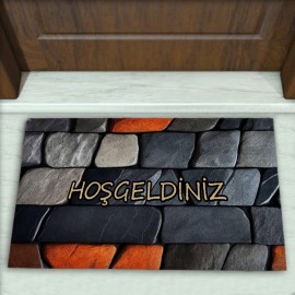 Taş Desenli Dekoratif Kapı Önü Paspası No: 1601