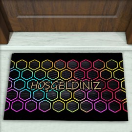 Geometrik Desenli Dekoratif Kapı Önü Paspası No: 1694