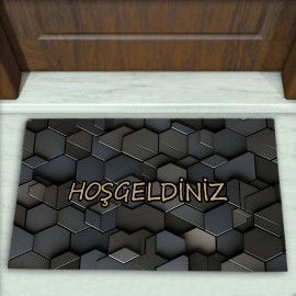 Geometrik Desenli Dekoratif Kapı Önü Paspası No: 1717