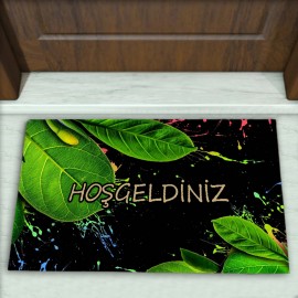 Yaprak Desenli Dekoratif Kapı Önü Paspası No: 1739
