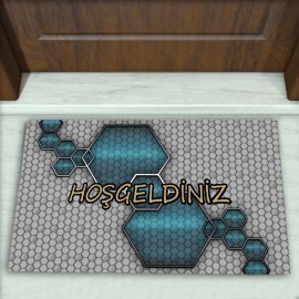 Geometrik Desenli Dekoratif Kapı Önü Paspası No: 1754
