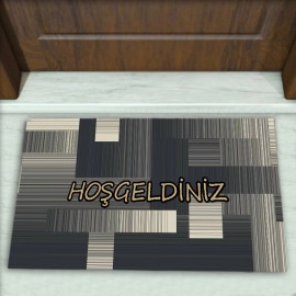 Geometrik Desenli Dekoratif Kapı Önü Paspası No: 1756