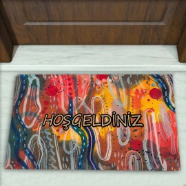 Modern Desenli Dekoratif Kapı Önü Paspası No: 1802