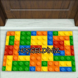 Geometrik Desenli Dekoratif Kapı Önü Paspası No: 1823