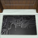 Elektronik Kart Desenli Dekoratif Kapı Önü Paspası No: 1832