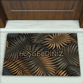 Yaprak Desenli Dekoratif Kapı Önü Paspası No: 1844