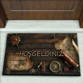Korsan Desenli Dekoratif Kapı Önü Paspası No: 1859