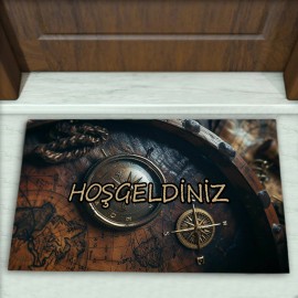 Korsan Desenli Dekoratif Kapı Önü Paspası No: 1861