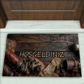 Korsan Desenli Dekoratif Kapı Önü Paspası No: 1863