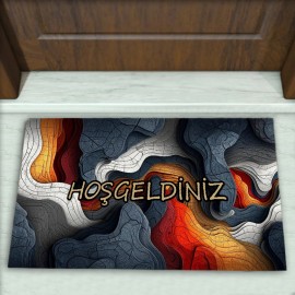 Modern Desenli Dekoratif Kapı Önü Paspası No: 1907