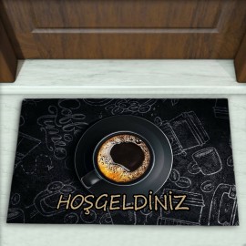 Kahve Fincanı Desenli Dekoratif Kapı Önü Paspası No: 1943