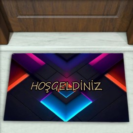 Geometrik Desenli Dekoratif Kapı Önü Paspası No: 1989